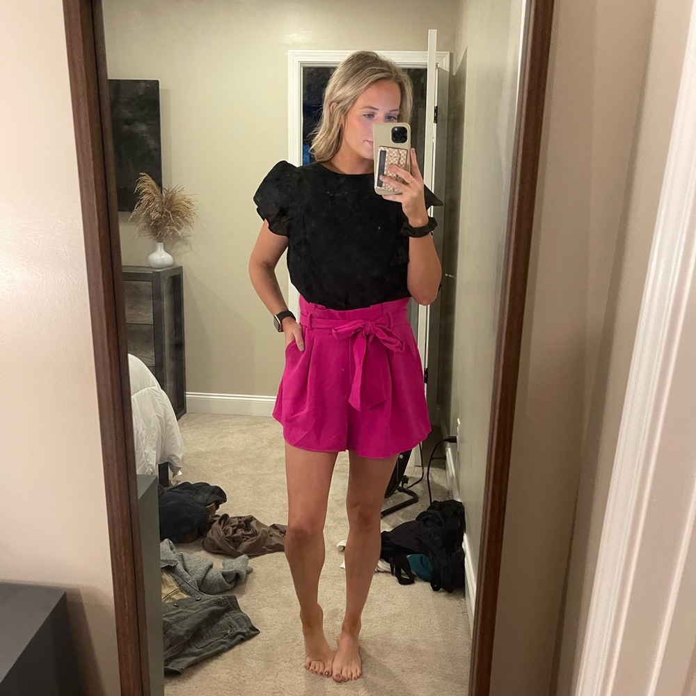 Pink Boutique Belted Shorts Size M